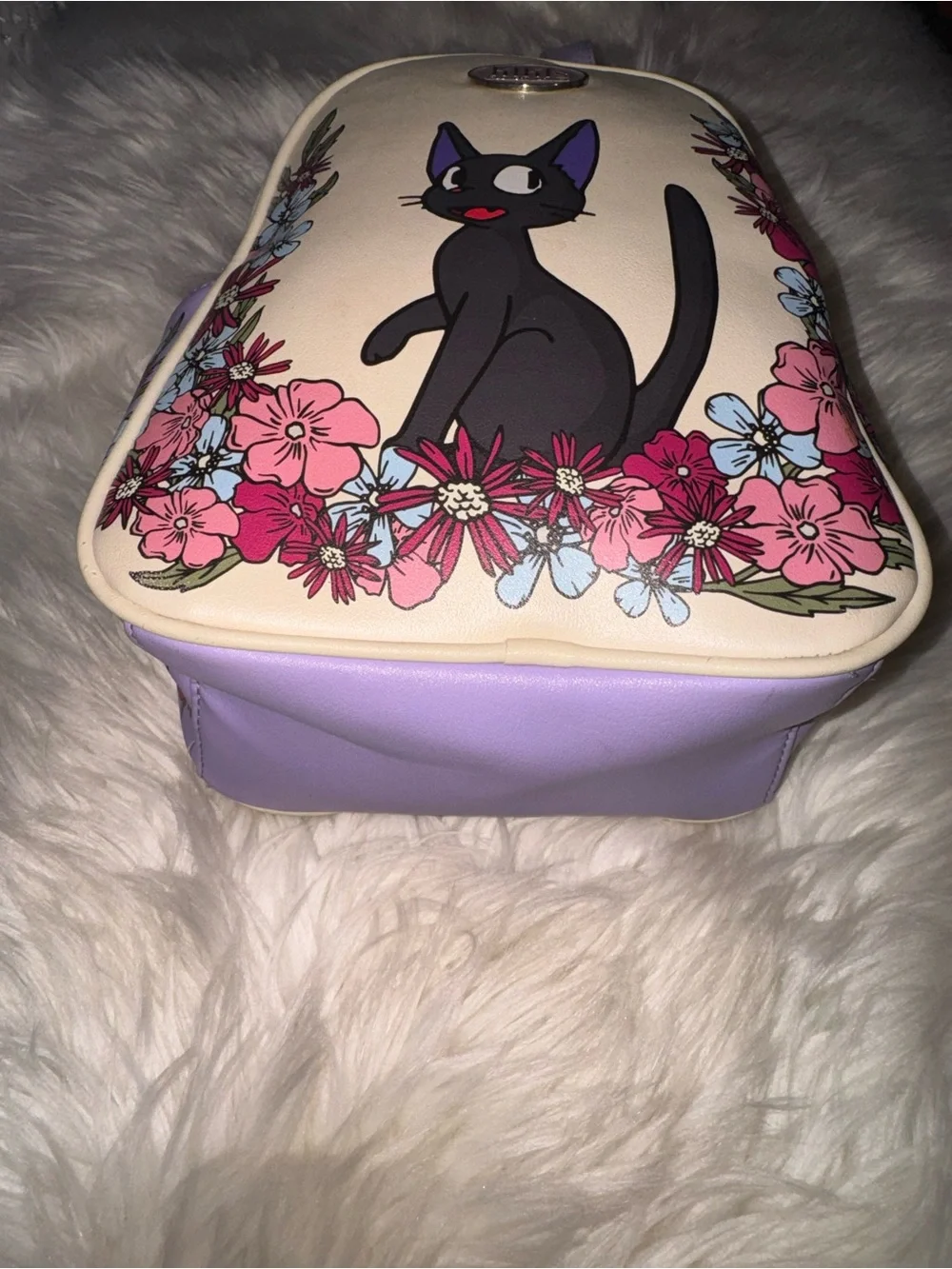 Kiki's Delivery Service Cream and Purple Cat Mini Backpack